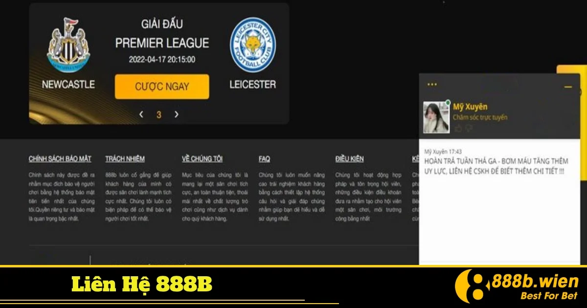 Hướng dẫn sử dụng tính năng live chat để nhận hỗ trợ nhanh chóng tại 888B